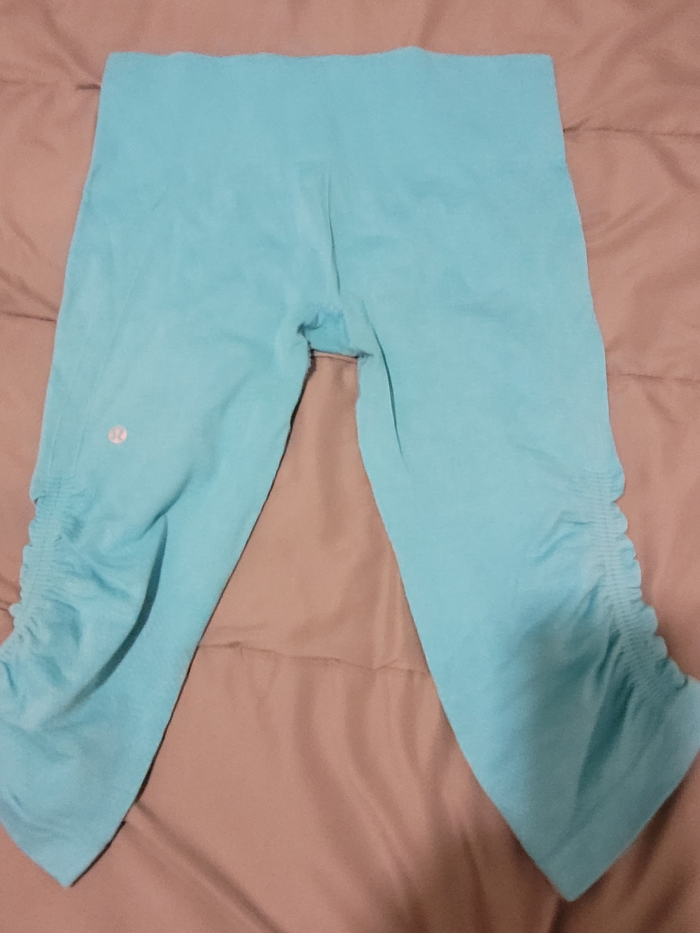 Lululemon Ruched Crop Legging Sz10 Summer Activewear Sporty Urban Workout Chic